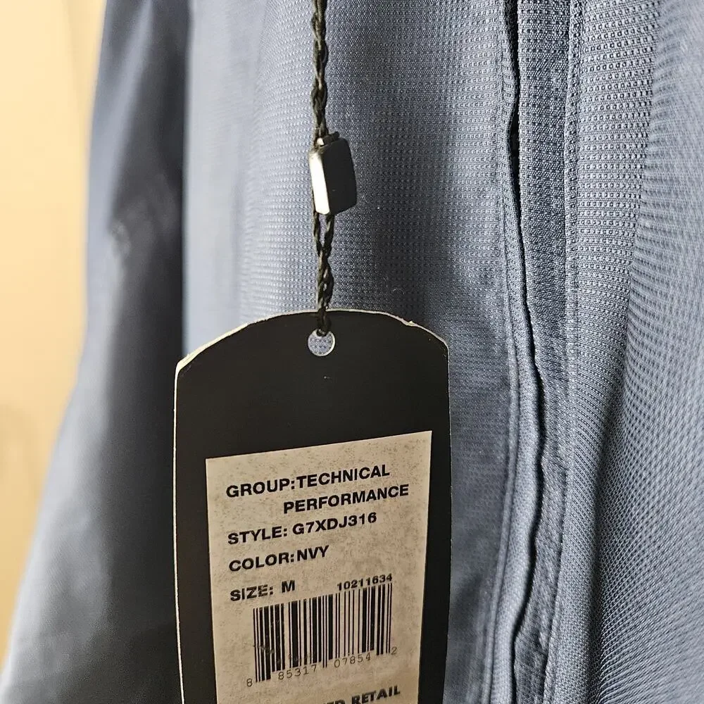 NWT Greg Norman Golf Jacket Mens Sz Medium Navy Blue Weather Essentials Lightwt